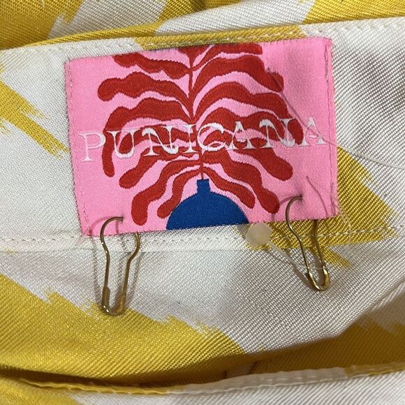 Punicana Sultan one sleeve silk blend Maxi dress in yellow and white size XS - Picture 13 of 14